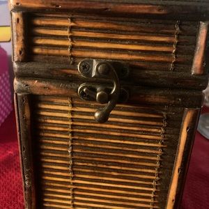 Wooden trinket box with clasp